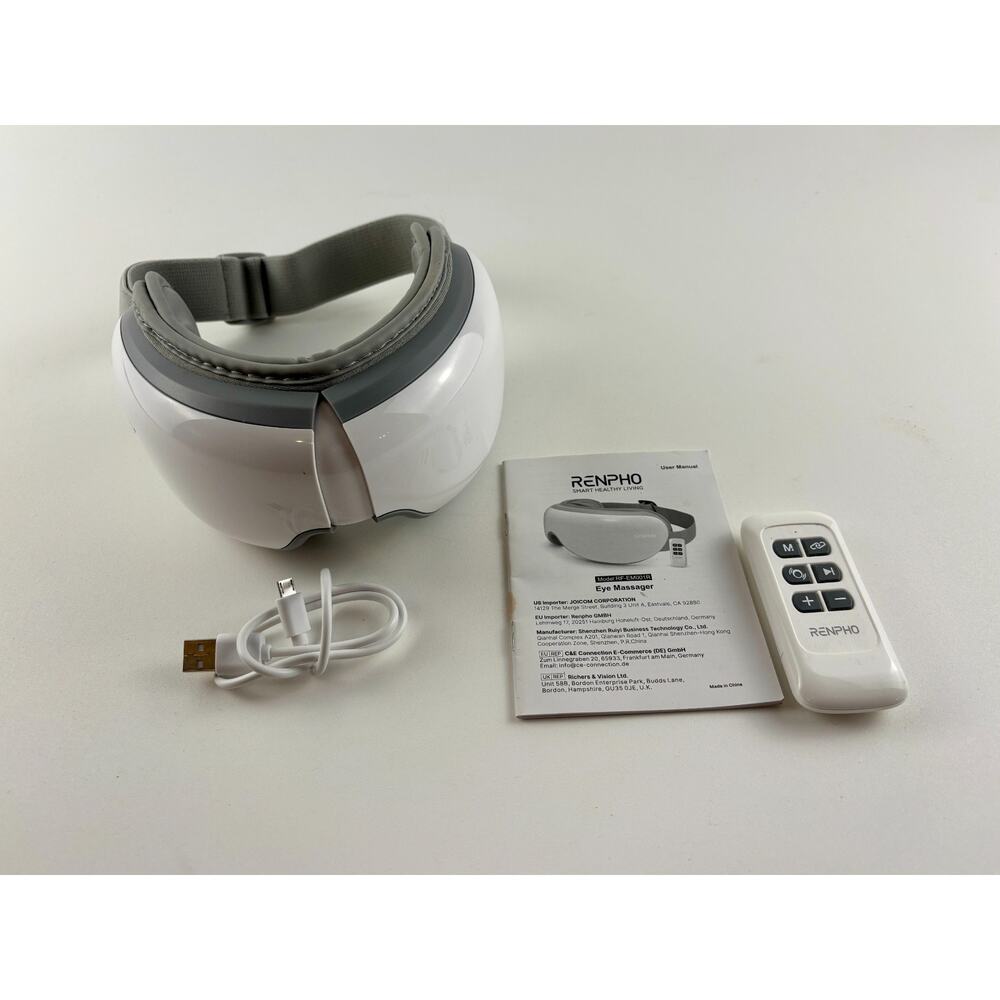 RENPHO Eyeris 1 Eye Massager RF-EM001 Heat Bluetooth Music Remote & Charger